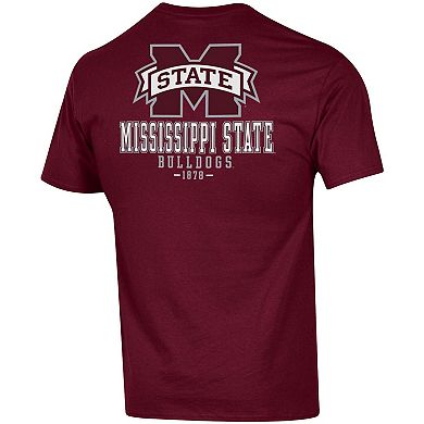 Men's Champion Maroon Mississippi State Bulldogs Stack 2-Hit T-Shirt