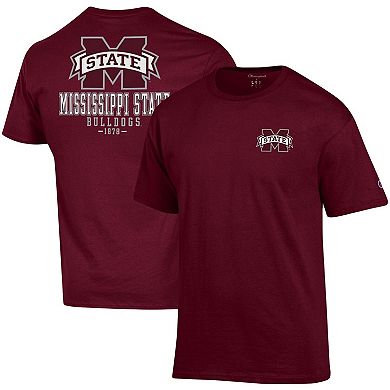 Men's Champion Maroon Mississippi State Bulldogs Stack 2-Hit T-Shirt