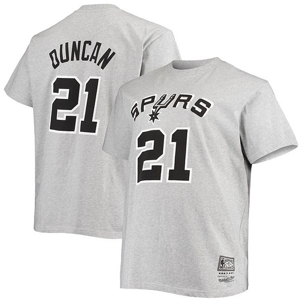 Men's Mitchell & Ness Tim Duncan Heathered Gray San Antonio Spurs Big &  Tall Name & Number Pullover Hoodie