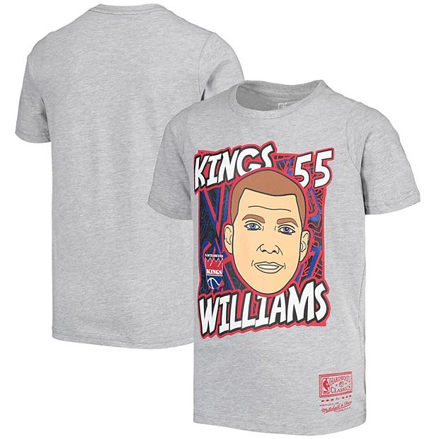 Jason Williams Sacramento Kings Mitchell & Ness Youth Hardwood Classics King of The Court Player T-Shirt - Gray, Boy's, Size: XL