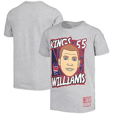 Youth Mitchell & Ness Jason Williams Gray Sacramento Kings Hardwood Classics King of the Court Player T-Shirt