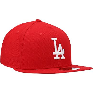 Men's New Era Red Los Angeles Dodgers Logo White 59FIFTY Fitted Hat