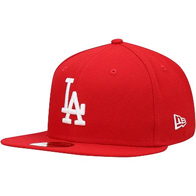 Men's New Era Red Los Angeles Dodgers Logo White 59FIFTY Fitted Hat