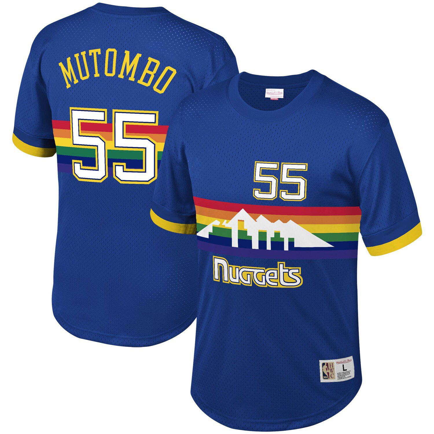 Image for Unbranded Men's Mitchell & Ness Dikembe Mutombo Royal Denver Nuggets Mesh T-Shirt at Kohl's.