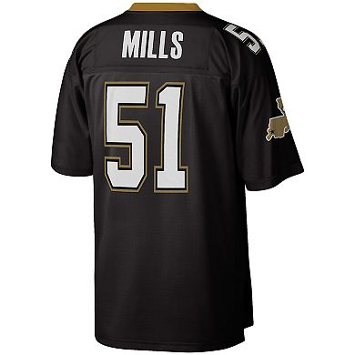 Men's Mitchell & Ness Sam Mills Black New Orleans Saints Legacy Replica Jersey