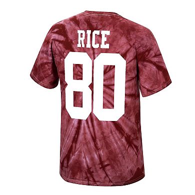 Men's Mitchell & Ness Jerry Rice Scarlet San Francisco 49ers Tie-Dye Super Bowl XXIII Retired Player Name & Number T-Shirt