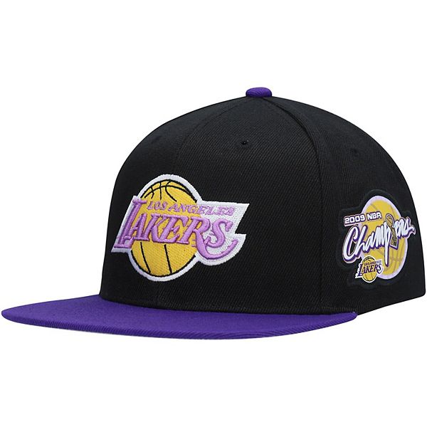 Men's Mitchell & Ness Black/Purple Los Angeles Lakers Patches Hardwood ...