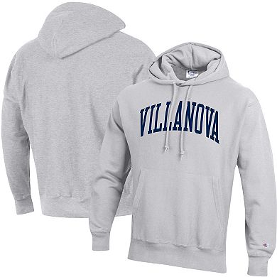 Men's Champion Heathered Gray Villanova Wildcats Team Arch Reverse Weave Pullover Hoodie
