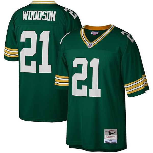 Men's Mitchell & Ness Charles Woodson Green Green Bay Packers 2010 Legacy  Replica Jersey