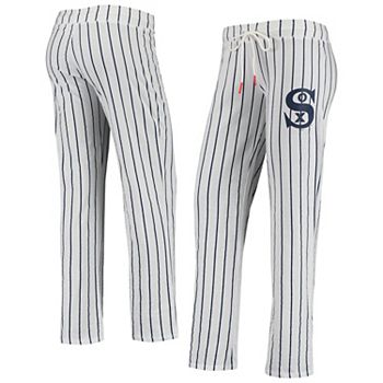 Men's Chicago White Sox Concepts Sport White/Navy Logo Vigor Pinstripe Pants