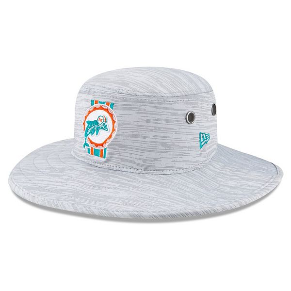 Men's New Era Gray Miami Dolphins 2021 NFL Training Camp Official Historic  Logo Panama Bucket Hat