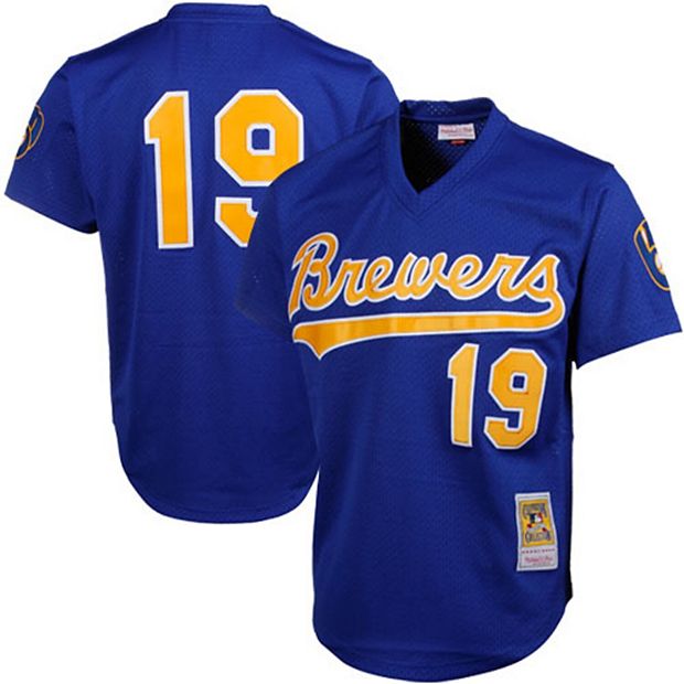 Men's Mitchell & Ness Robin Yount Royal Milwaukee Brewers Cooperstown Mesh  Batting Practice Jersey