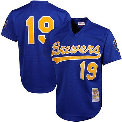 Men's Mitchell & Ness Robin Yount Royal Milwaukee Brewers Cooperstown Mesh Batting Practice Jersey