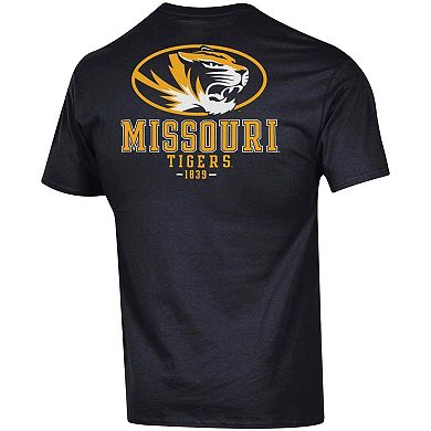 Men's Champion Black Missouri Tigers Stack 2-Hit T-Shirt