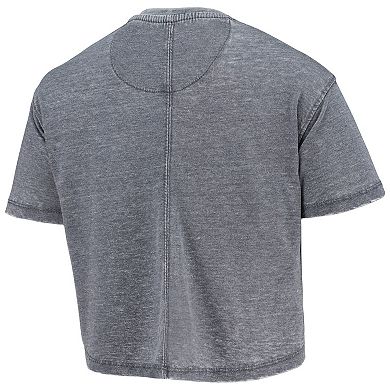 Women's Pressbox Navy Auburn Tigers Edith Vintage Burnout Crop T-Shirt