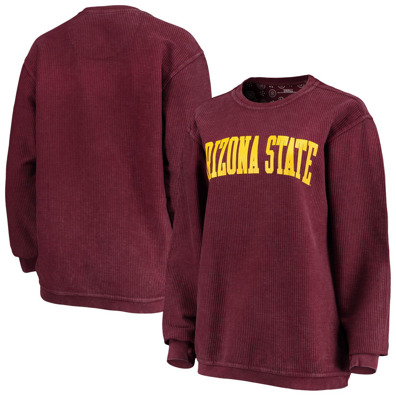 Image for Unbranded Women's Pressbox Maroon Arizona State Sun Devils Comfy Cord Vintage Wash Basic Arch Pullover Sweatshirt at Kohl's.