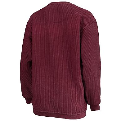 Women's Pressbox Maroon Arizona State Sun Devils Comfy Cord Vintage Wash Basic Arch Pullover Sweatshirt