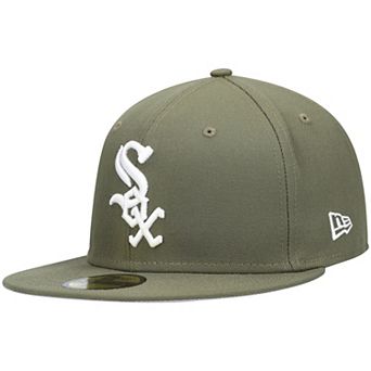 Men's New Era Olive Chicago White Sox Logo White 59FIFTY Fitted Hat