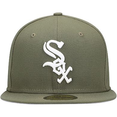Men's New Era Olive Chicago White Sox Logo White 59FIFTY Fitted Hat