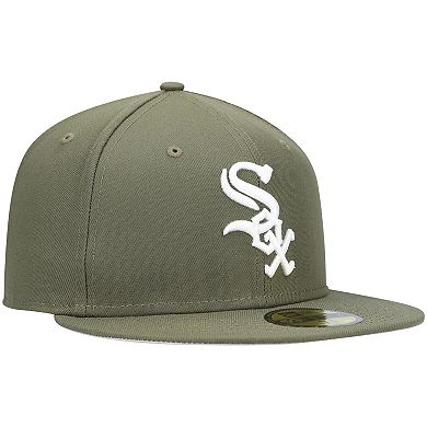 Men's New Era Olive Chicago White Sox Logo White 59FIFTY Fitted Hat