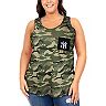 Women's New Era Green/Black New York Yankees 2021 Armed Forces Day Plus Size Brushed Camo Racer Back Tank Top