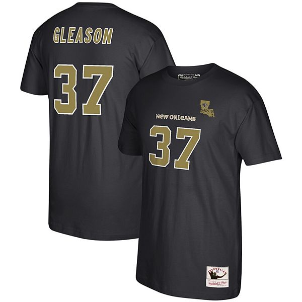 Men's Mitchell & Ness Black New Orleans Saints Jumbotron Historic Logo T- Shirt