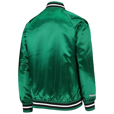 Youth Mitchell & Ness Kelly Green Boston Celtics Hardwood Classics Satin Raglan Full-Snap Jacket
