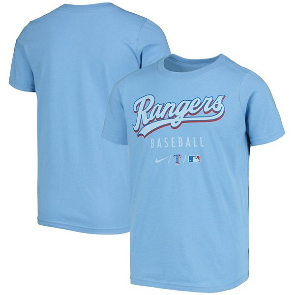 Youth Nike Light Blue Texas Rangers Early Work Tri-Blend T-Shirt