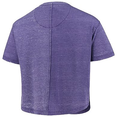 Women's Pressbox Purple LSU Tigers Edith Vintage Burnout Crop T-Shirt
