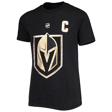 Youth Mark Stone Black Vegas Golden Knights Captain Name & Number T-Shirt