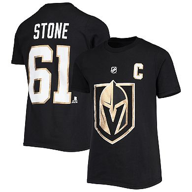 Youth Mark Stone Black Vegas Golden Knights Captain Name & Number T-Shirt