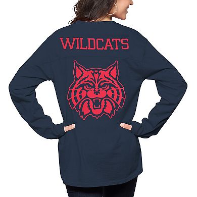Women's Pressbox Navy Arizona Wildcats The Big Shirt Oversized Long Sleeve T-Shirt