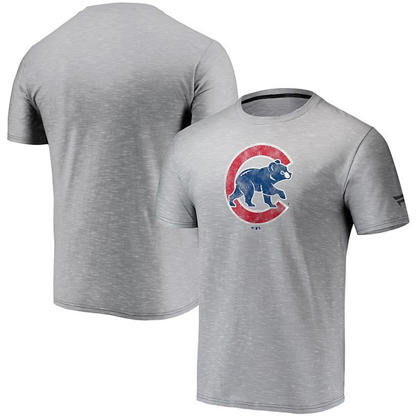 Youth Fanatics Branded Gray Chicago Cubs Throwback Space Dye T-Shirt