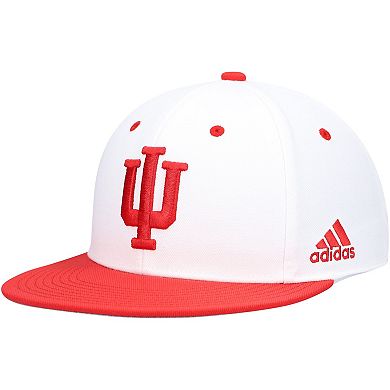 Men's adidas White Indiana Hoosiers On-Field Baseball Fitted Hat