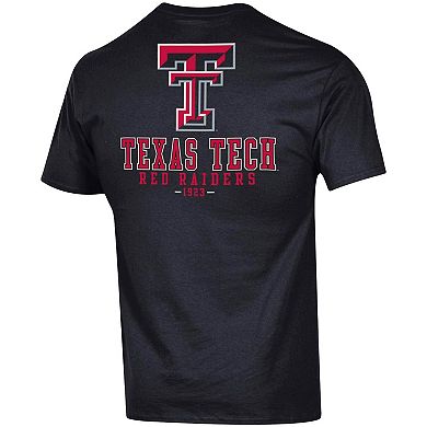 Men's Champion Black Texas Tech Red Raiders Stack 2-Hit T-Shirt