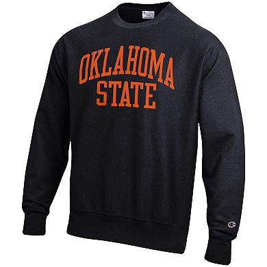 Men's Champion Black Oklahoma State Cowboys Arch Reverse Weave Pullover Sweatshirt