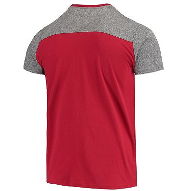 Men's Majestic Threads Cardinal/Gray Arizona Cardinals Field Goal Slub T-Shirt