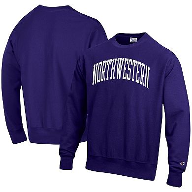 Men's Champion Purple Northwestern Wildcats Arch Reverse Weave Pullover Sweatshirt