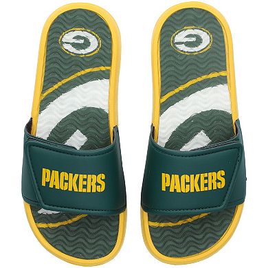 Youth FOCO Green Bay Packers Gel Slide Sandals