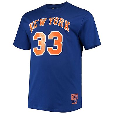 Men's Patrick Ewing Blue New York Knicks Big & Tall Hardwood Classics Name & Number T-Shirt