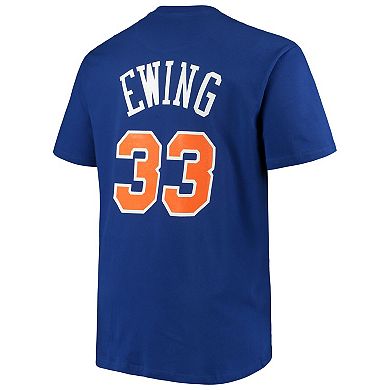 Men's Patrick Ewing Blue New York Knicks Big & Tall Hardwood Classics Name & Number T-Shirt