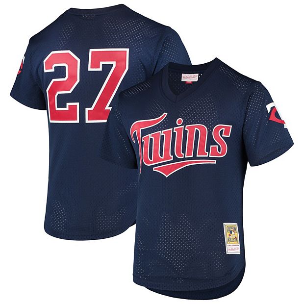 Men's Mitchell & Ness David Ortiz Navy Minnesota Twins 2002 Cooperstown Collection Mesh Batting Practice Jersey