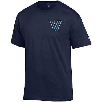 Men's Champion Navy Villanova Wildcats Stack 2-Hit T-Shirt