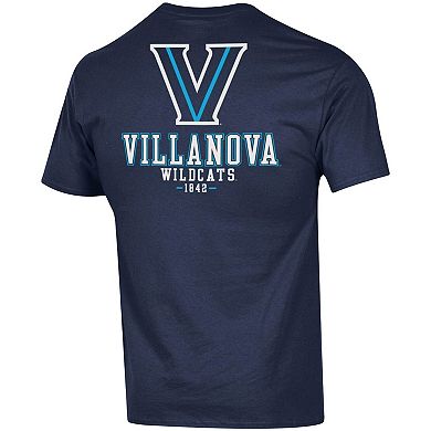 Men's Champion Navy Villanova Wildcats Stack 2-Hit T-Shirt