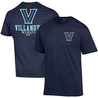 Men's Champion Navy Villanova Wildcats Stack 2-Hit T-Shirt