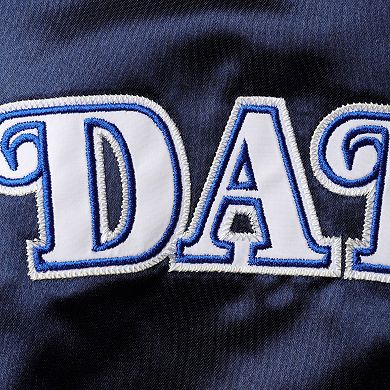 Youth Mitchell & Ness Navy Dallas Mavericks Hardwood Classics Satin Raglan Full-Snap Jacket