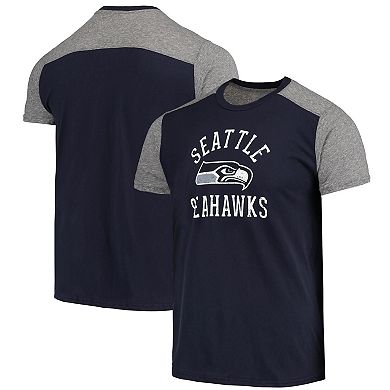 Men's Majestic Threads College Navy/Gray Seattle Seahawks Field Goal Slub T-Shirt