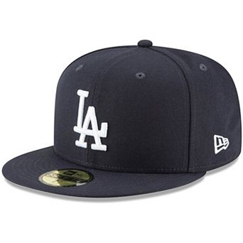 Men's New Era Navy Los Angeles Dodgers Logo White 59FIFTY Fitted Hat