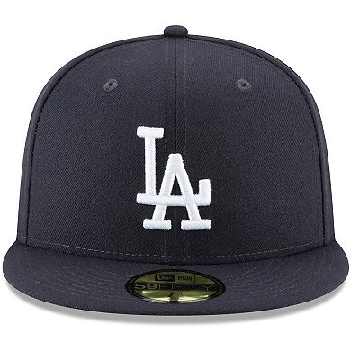 Men's New Era Navy Los Angeles Dodgers Logo White 59FIFTY Fitted Hat