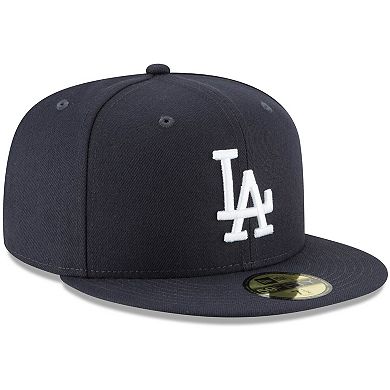 Men's New Era Navy Los Angeles Dodgers Logo White 59FIFTY Fitted Hat